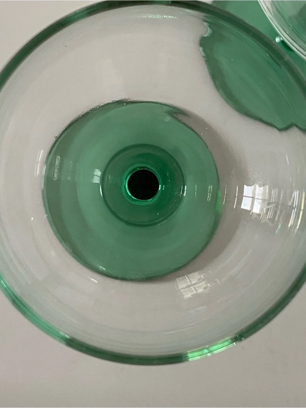 Vintage Luminarc Wine Glass Green Stem Set Of 2 Made In France Mint Cond! 6.25”.